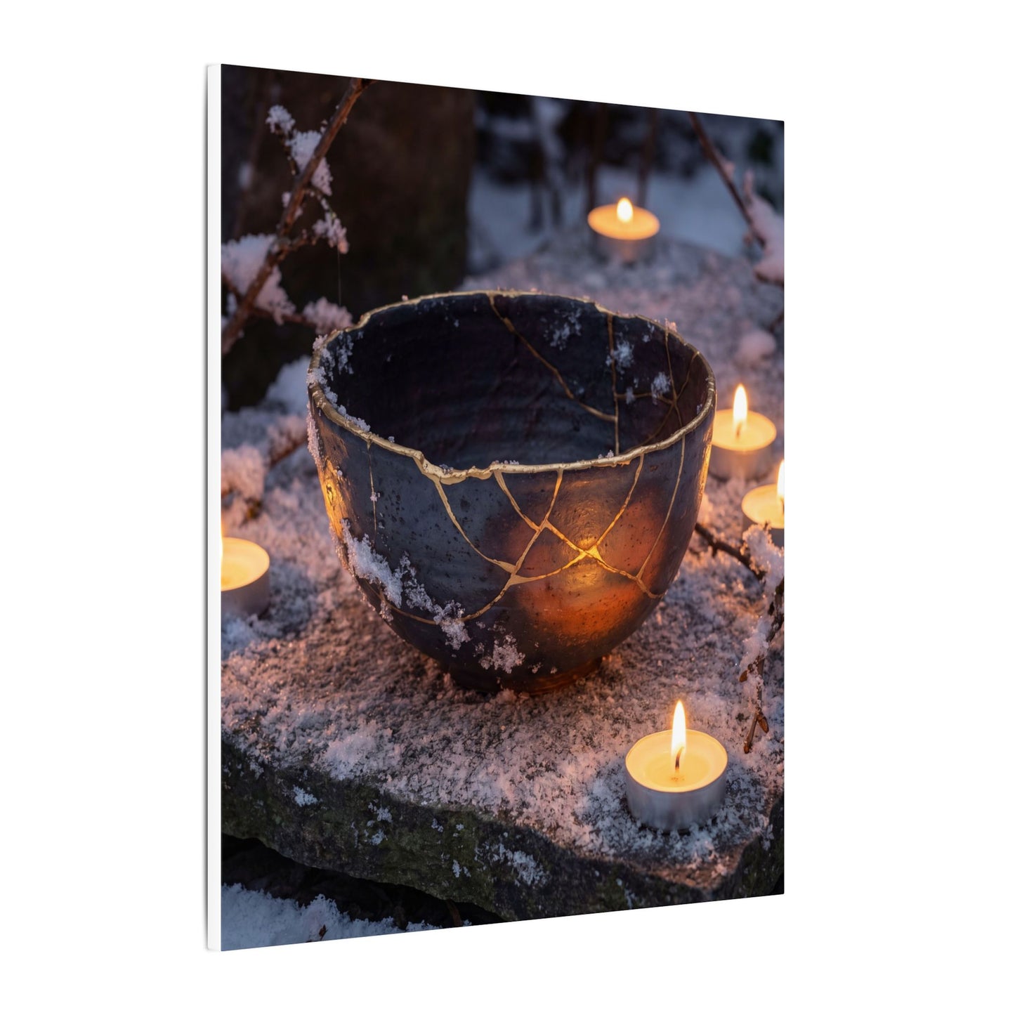 Ceramic Bowl Gold Repair Canvas Art | Beautiful Kintsugi Art