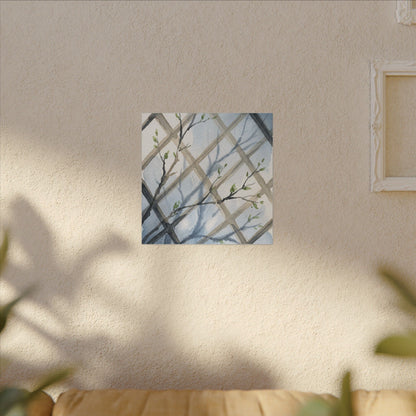 Shoji Screen Canvas Art | Spring Japandi Watercolor Art