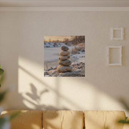 Ma River Stones Canvas Art - Japandi Japanese Pattern