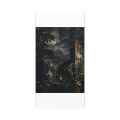 Mountain Mist Summer Canvas Art | Dark Japandi Atmospheric Design