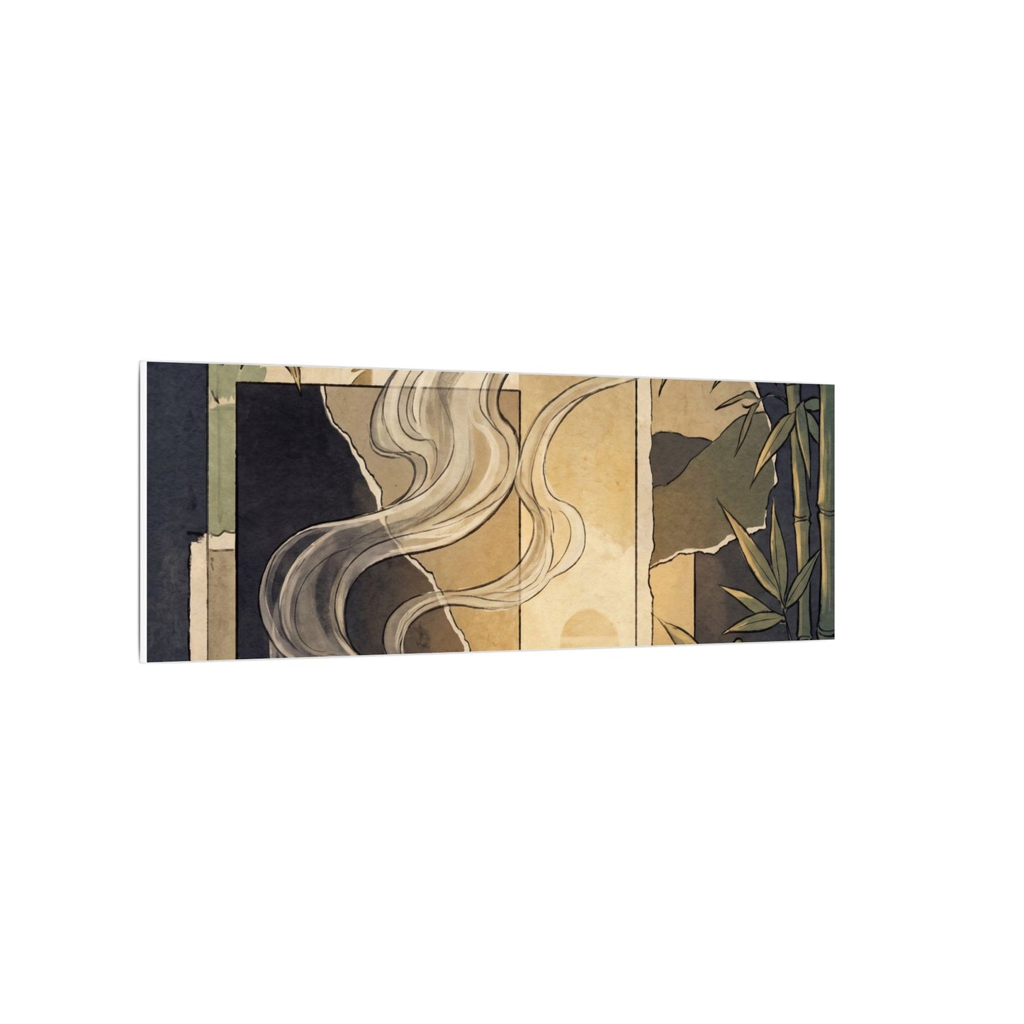 Tranquil Incense Smoke Canvas Art - Ukiyo E Inspired Zen