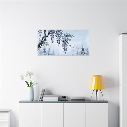 Seijaku Wisteria Canvas Art - Zen Sumi E
