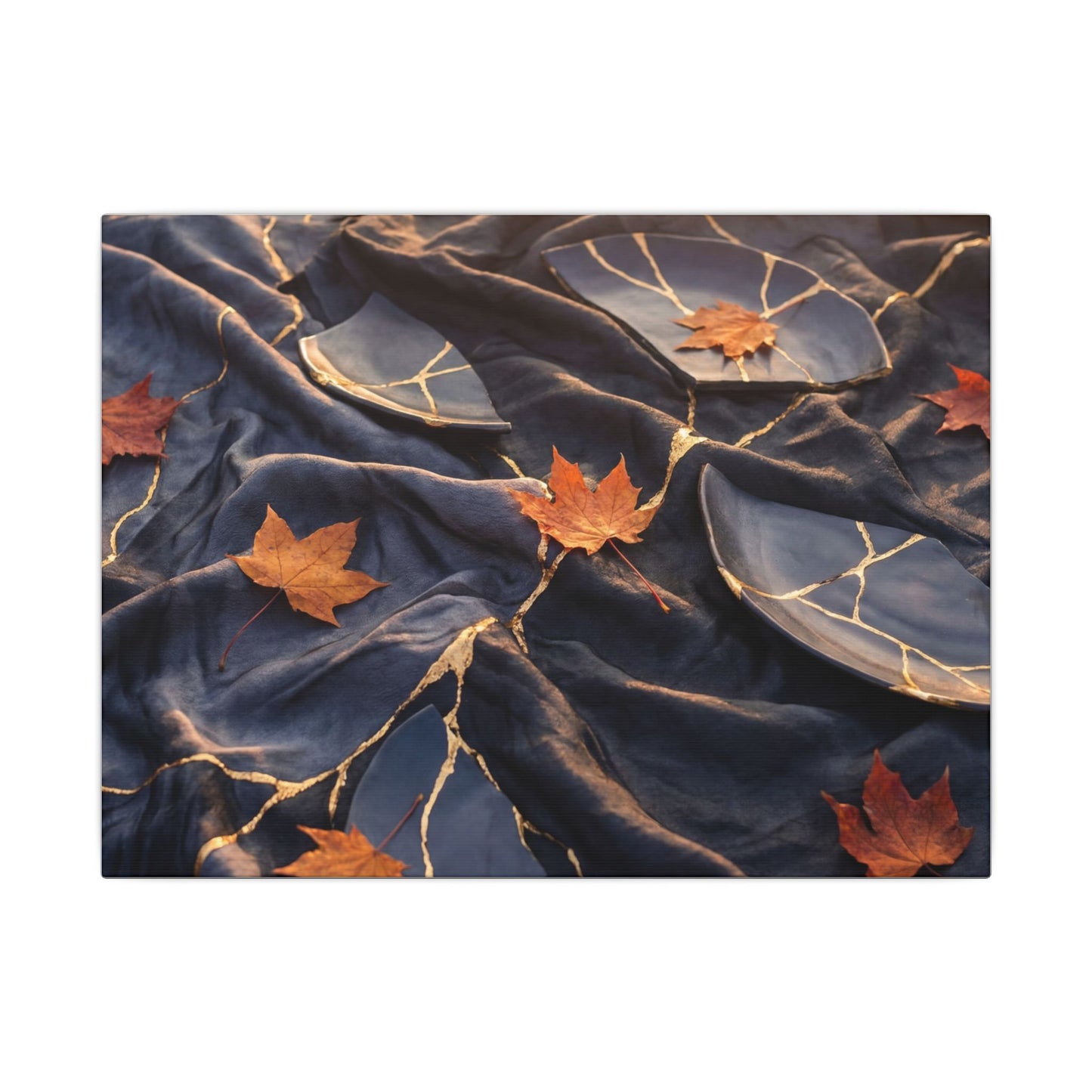 Golden Hour Silk Drape Canvas Art - Kintsugi Shibui Art Print