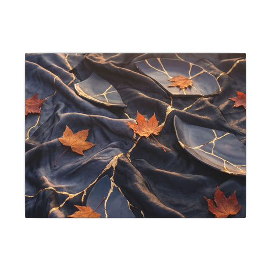 Golden Hour Silk Drape Canvas Art - Kintsugi Shibui Art Print
