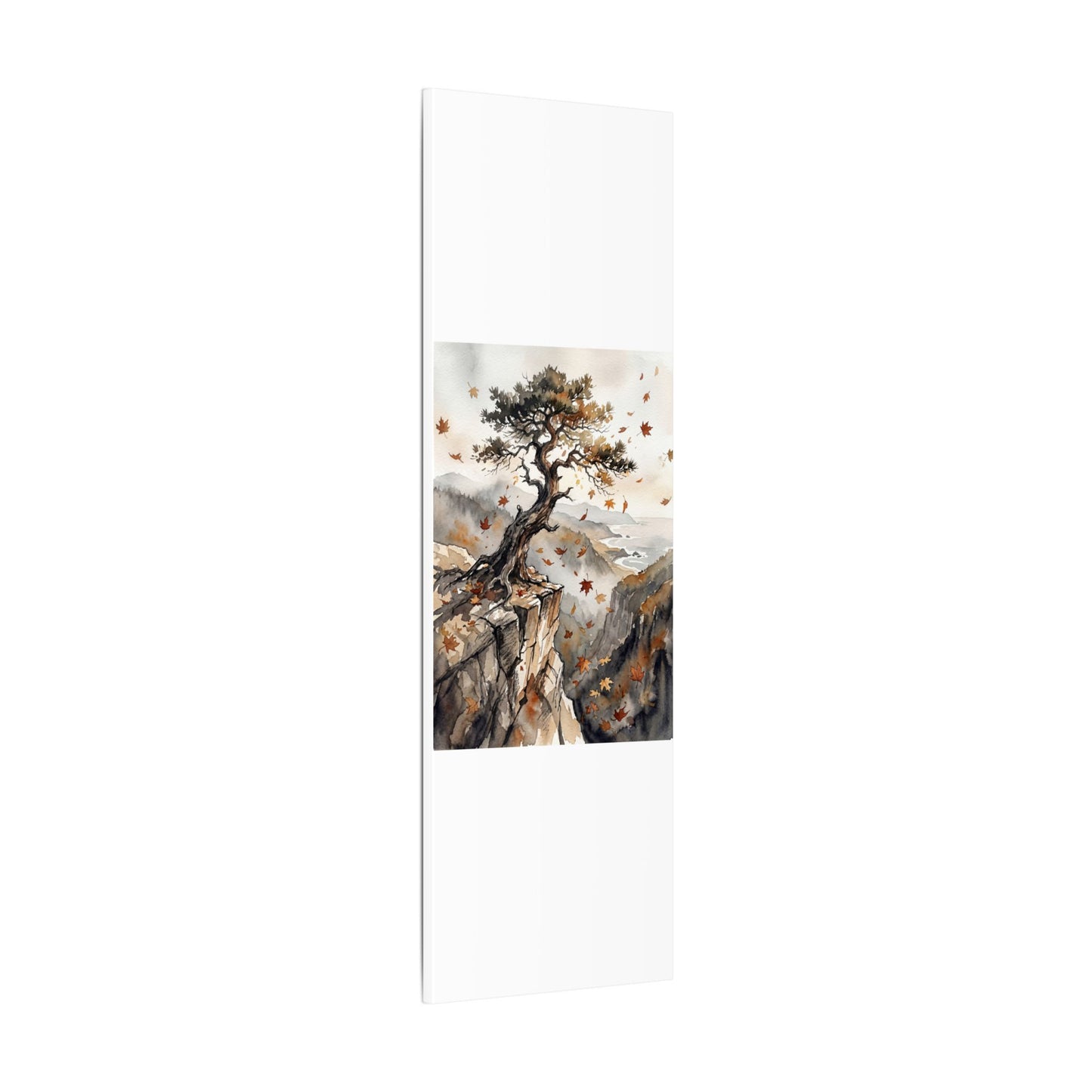 Autumn Pine Tree Watercolor Canvas Art | Warm Decor
