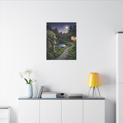 Spring Moonlit Garden Gold Vein Canvas Art | Resilient Decor