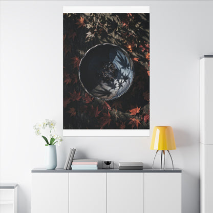 Autumn Ceramic Bowl Shadow Zen Canvas Art | Bold Decor