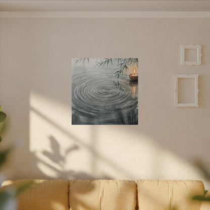 Water Ripple Sumi E Canvas Art | Calm Zen Art