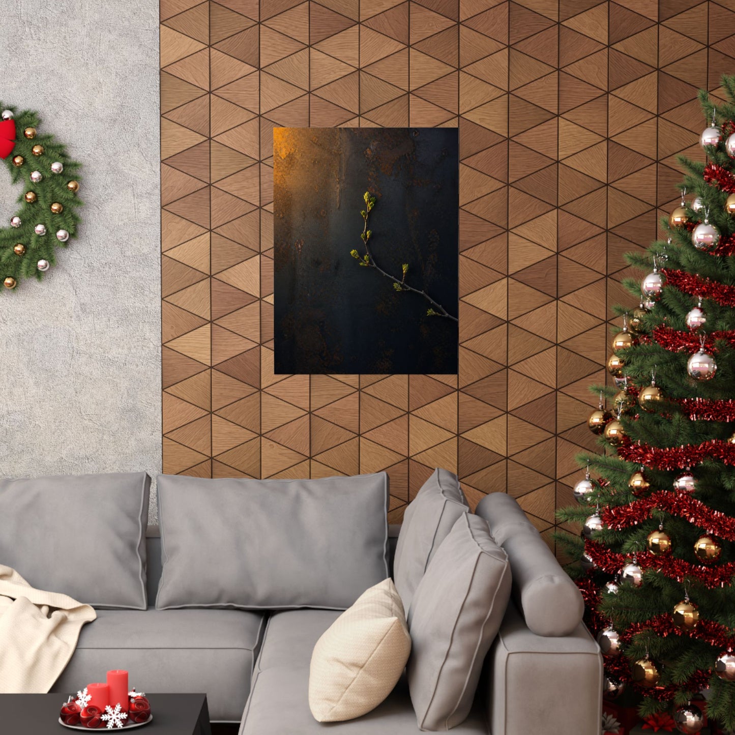 Bold Rust Patina Wall Art Print - Moody Minimal Dark Japandi