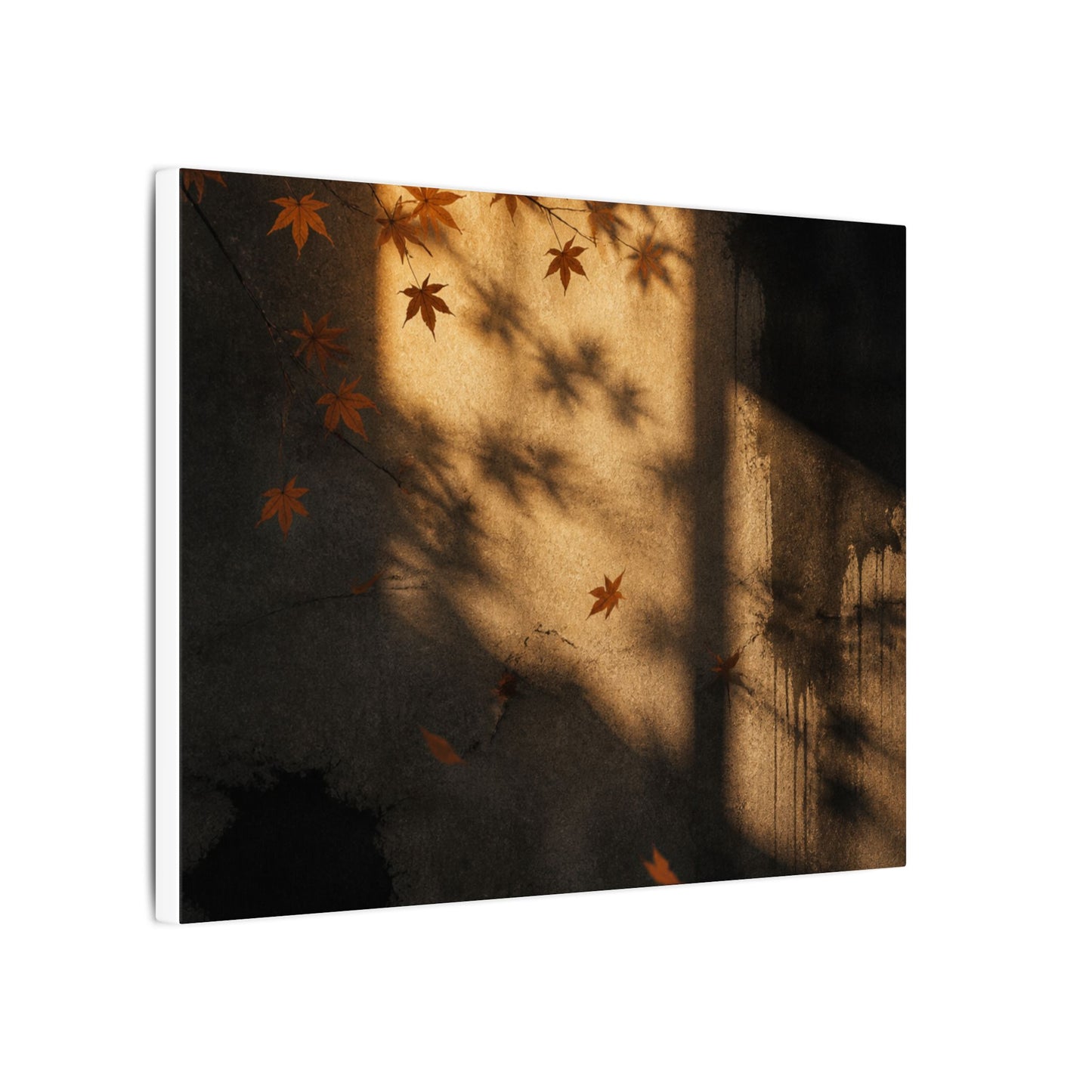 Shadow Play Canvas Art | Autumn Dark Japandi Charcoal Ink Art
