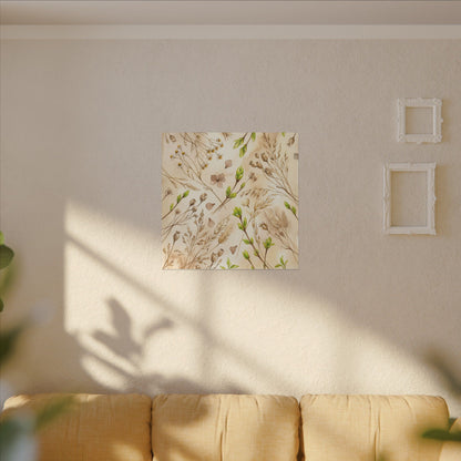 Spring Dried Flowers Watercolor Canvas Art | Earthy Decor
