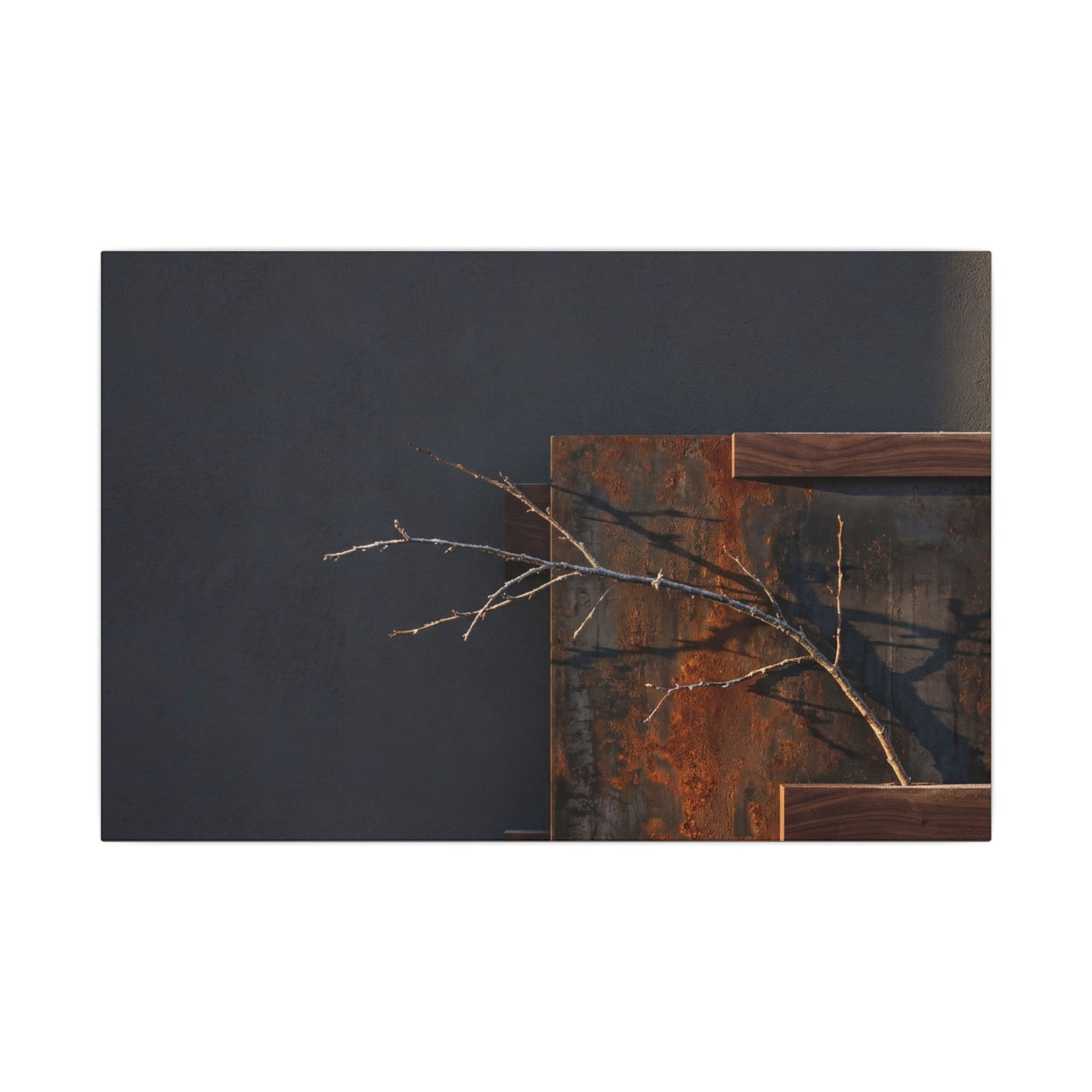 Ma Rust Patina Canvas Art - Dark Japandi Dark Texture