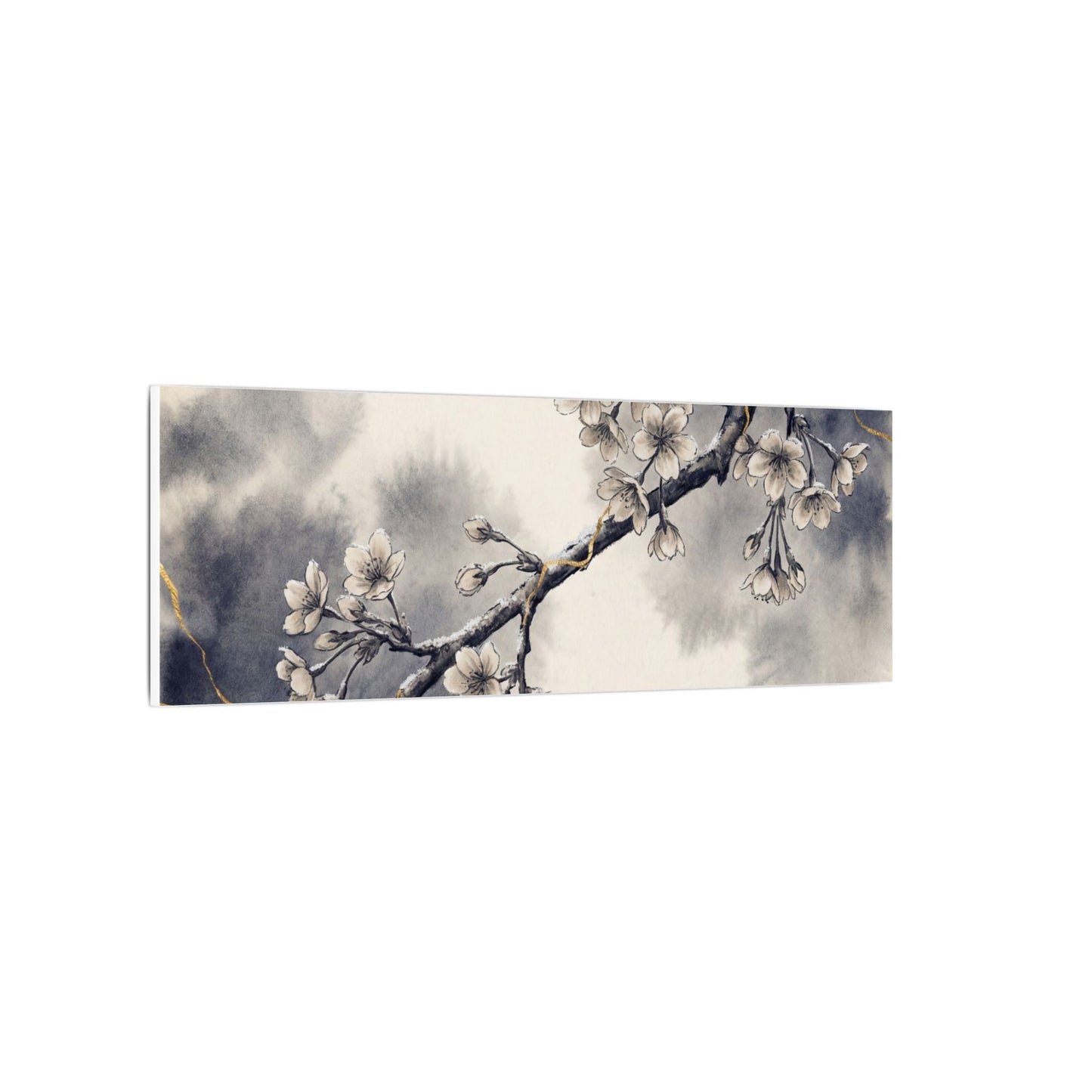 Ma Cherry Blossom Canvas Art - Kintsugi Gold Vein