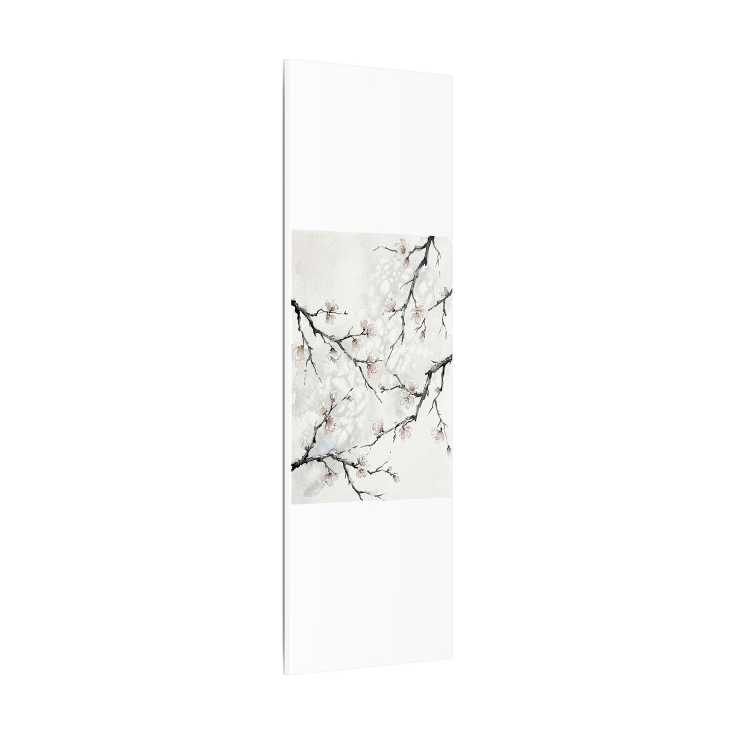 Cherry Blossom Canvas Art | Winter Japandi Watercolor Art