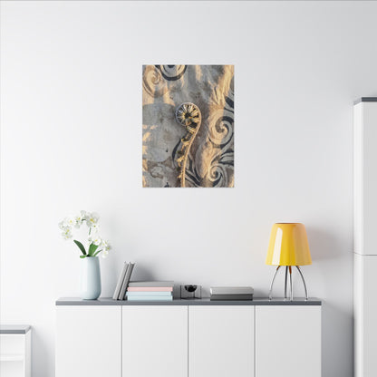 Fern Unfurling Canvas Art | Winter Japandi Japanese Pattern Art