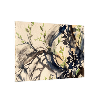 Ma Shadow Play Canvas Art - Dark Japandi Charcoal Ink