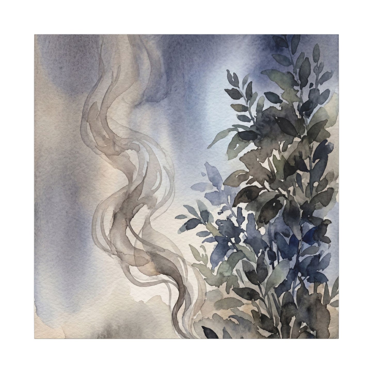 Incense Smoke Summer Canvas Art | Japandi Cozy Design