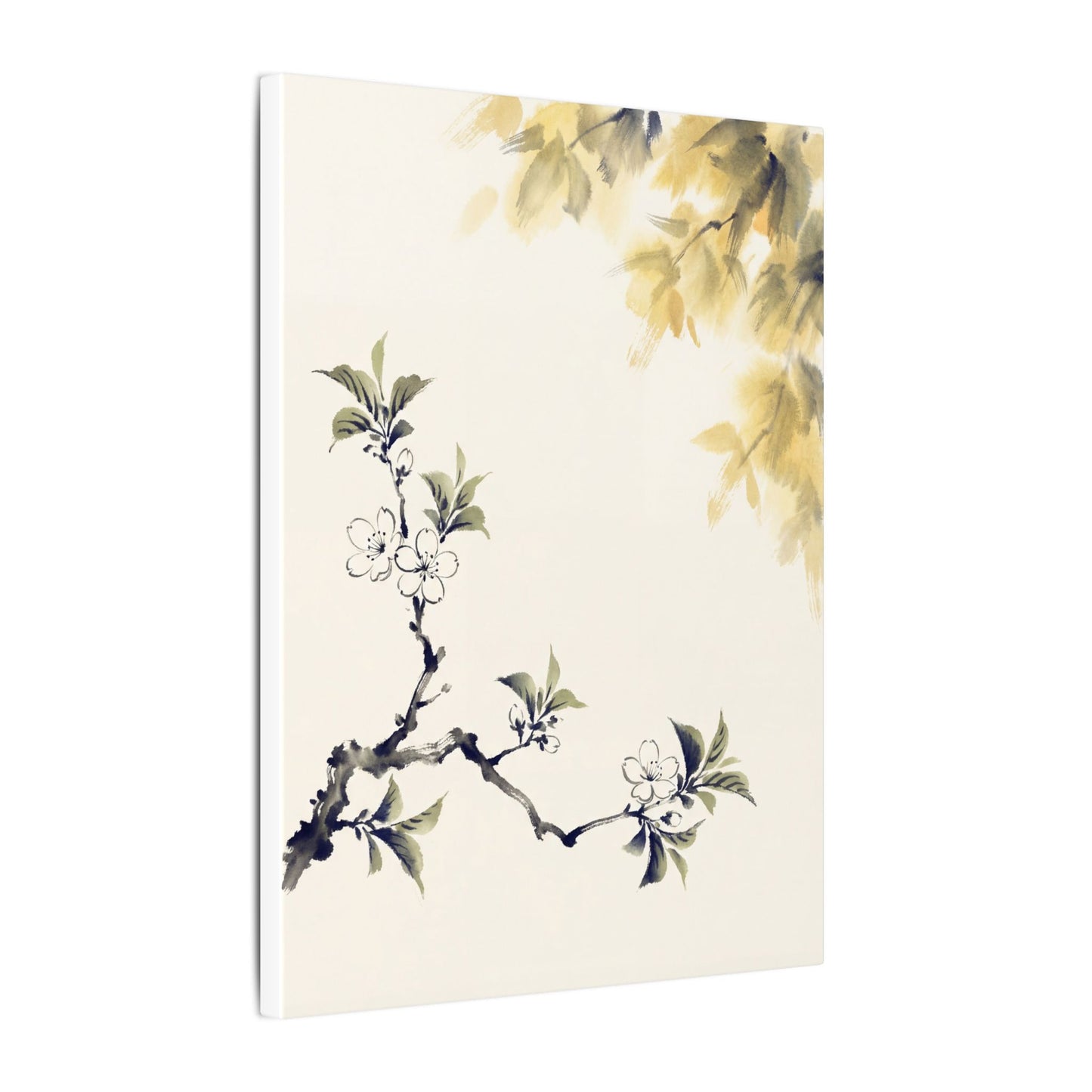 Kanso Cherry Blossom Canvas Art - Zen Sumi E