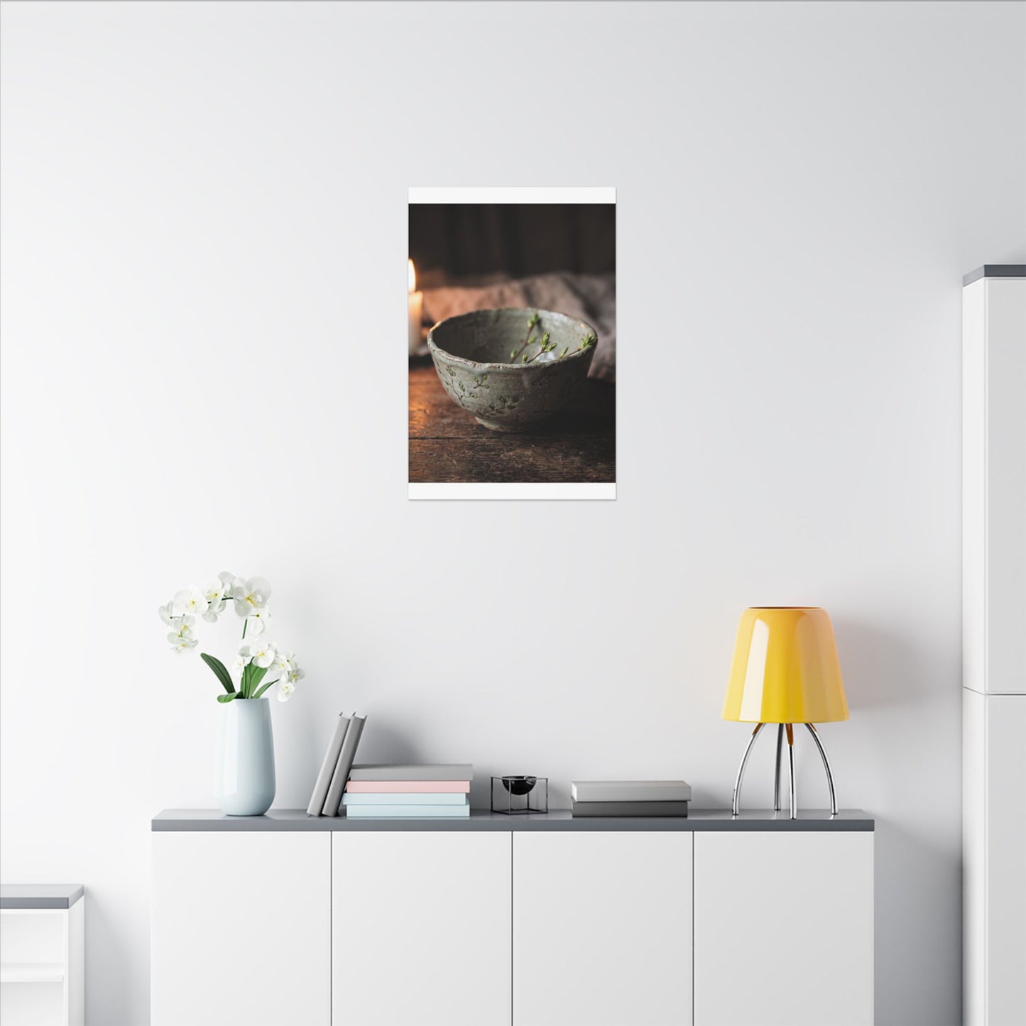 Ceramic Bowl Spring Canvas Art | Japandi Neutral Design