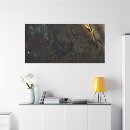 Golden Hour Rust Patina Canvas Art - Dark Japandi Ma