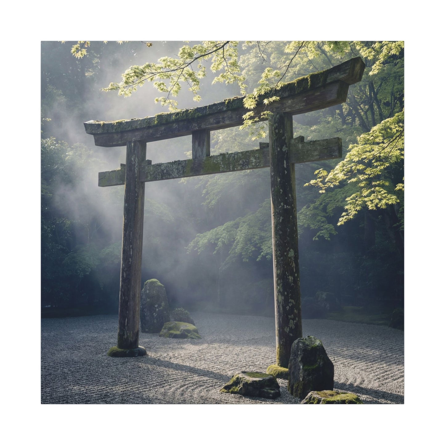 Torii Gate Canvas Art | Spring Zen Karesansui Art