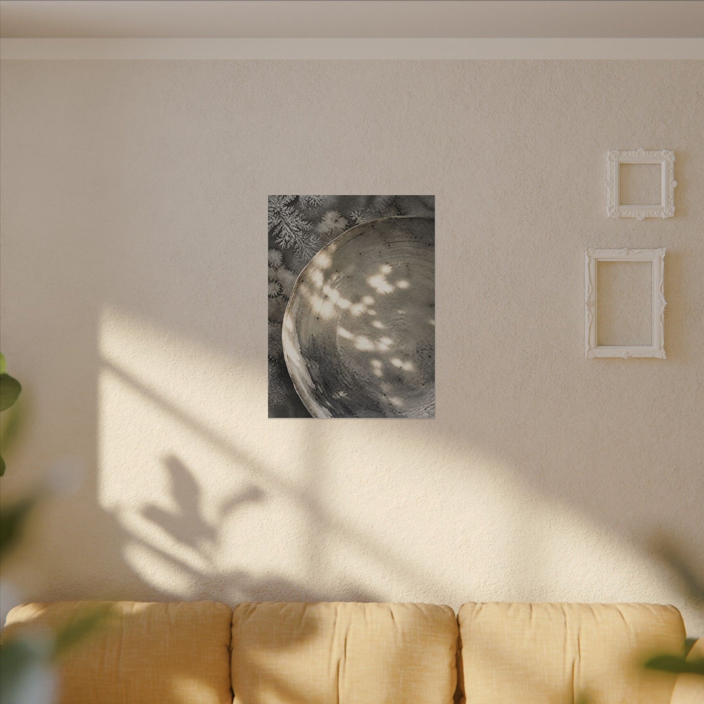 Ceramic Bowl Watercolor Canvas Art | Warm Japandi Art