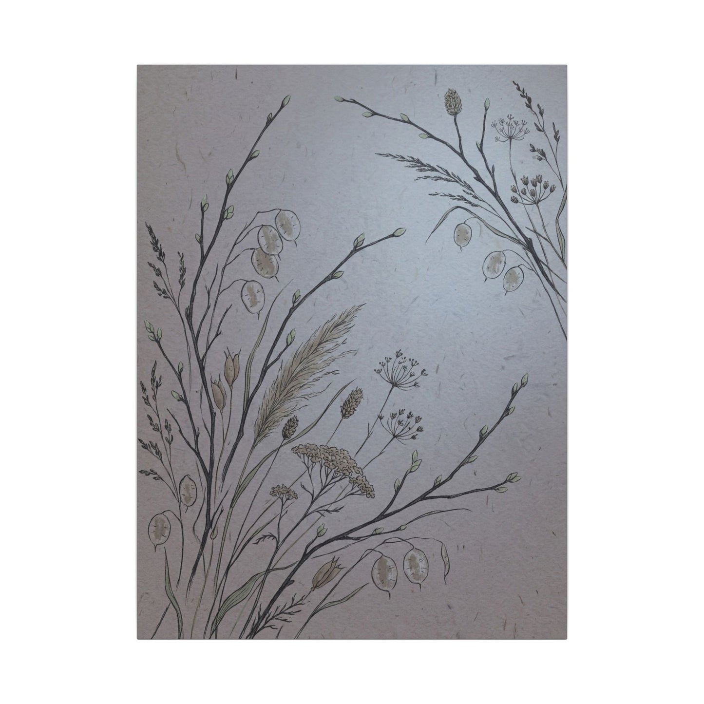Spring Dried Flowers Japanese Pattern Canvas Art | Cozy Decor