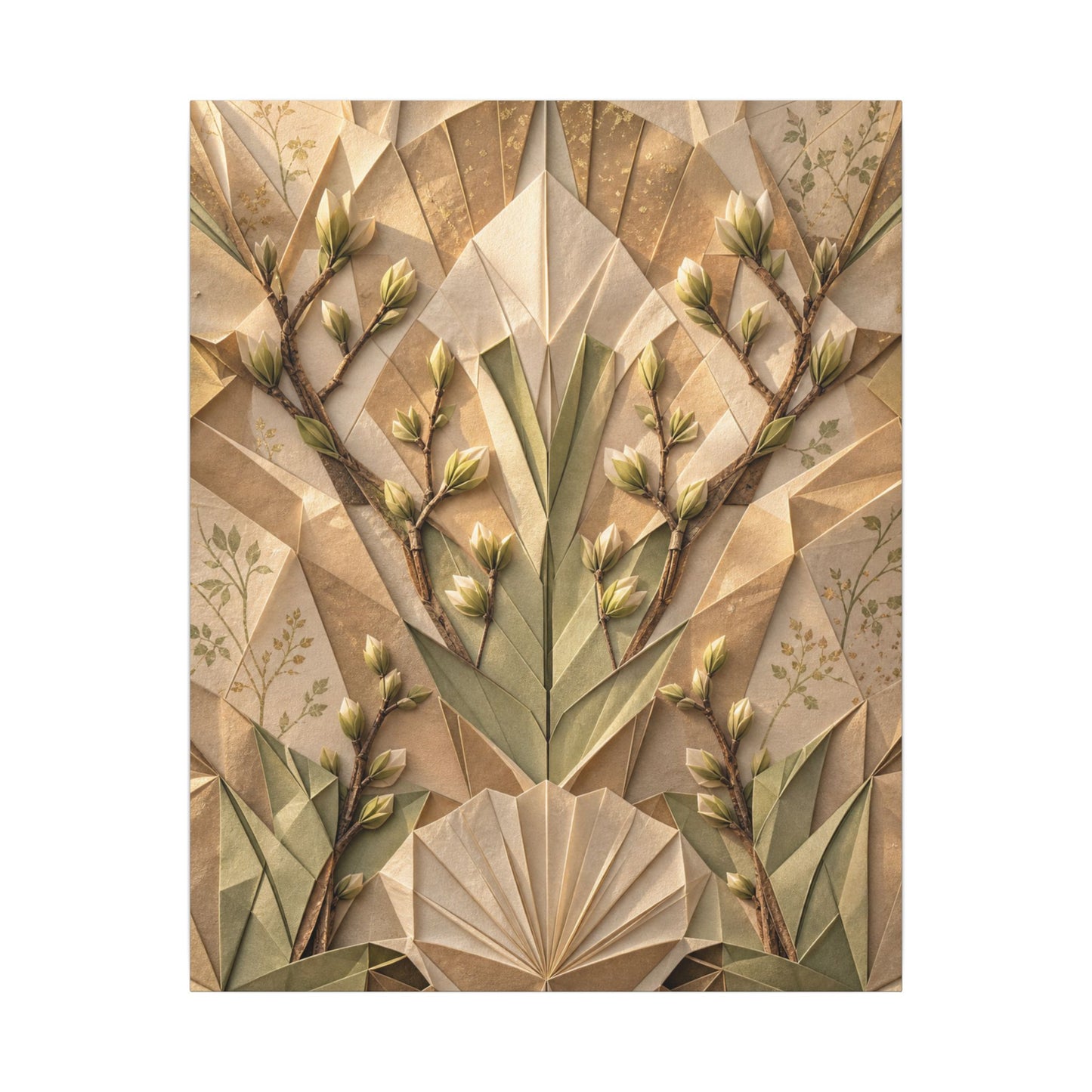 Kanso Paper Fold Canvas Art - Japandi Japanese Pattern