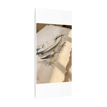Ink Brushstroke Watercolor Canvas Art | Neutral Japandi Art