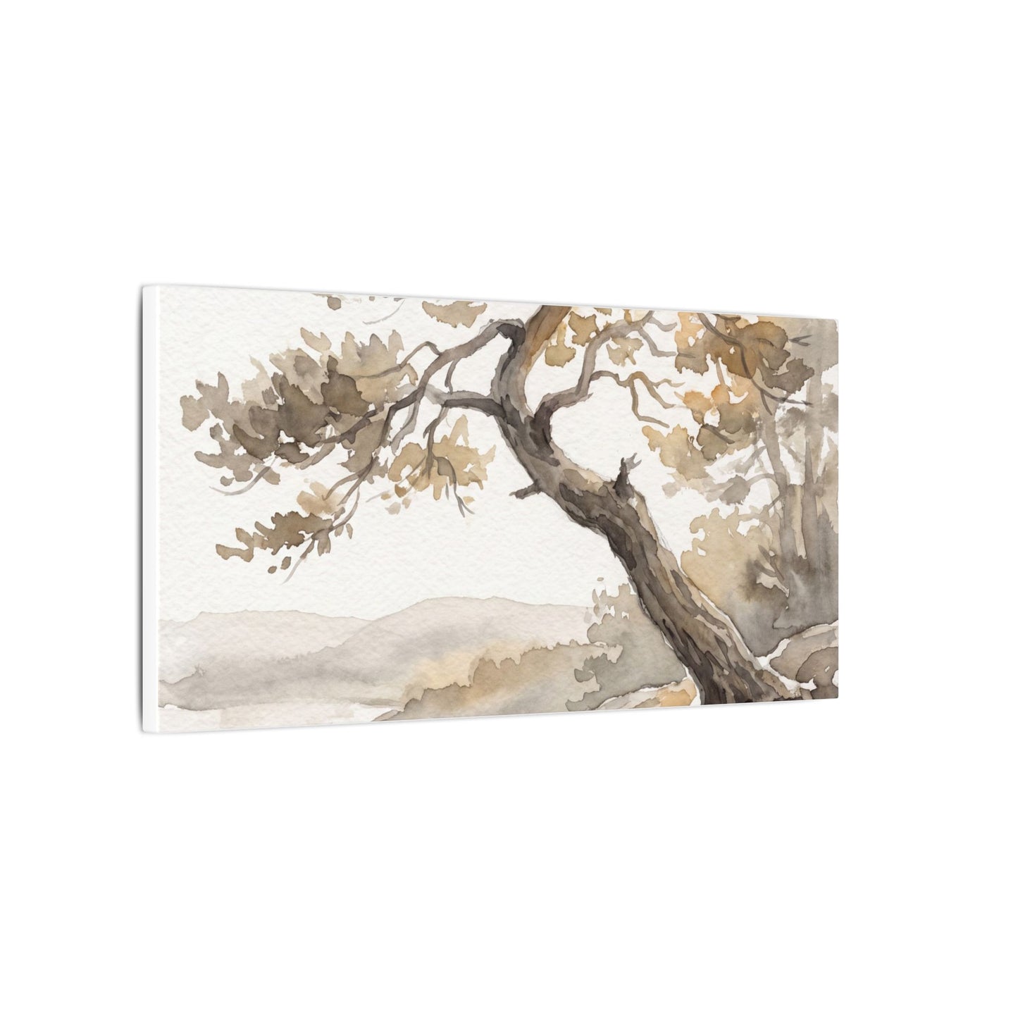 Pine Tree Watercolor Canvas Art | Elegant Japandi Art
