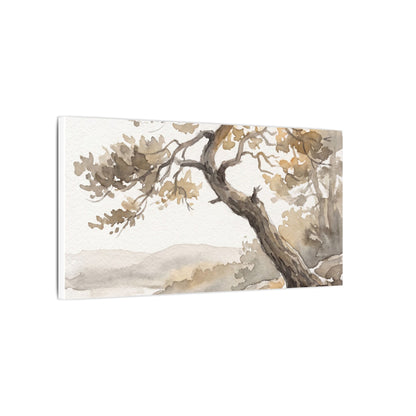 Pine Tree Watercolor Canvas Art | Elegant Japandi Art