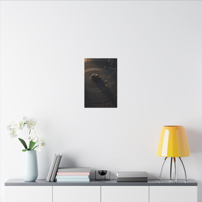 Rock Garden Shadow Zen Canvas Art | Bold Dark Japandi Art