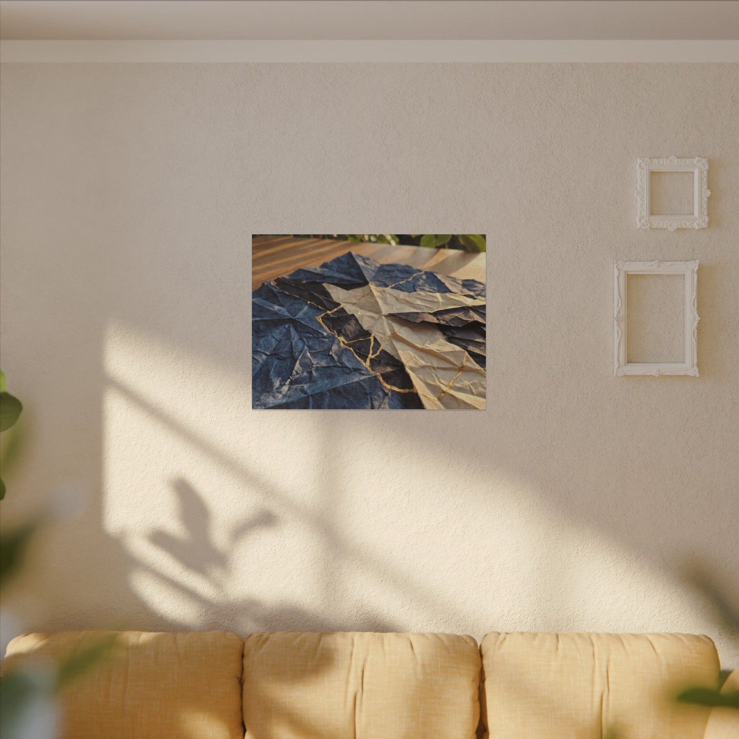 Golden Hour Paper Fold Canvas Art - Kintsugi Ma