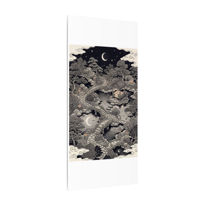 Moonlit Garden Ukiyo E Inspired Canvas Art | Serene Zen Art