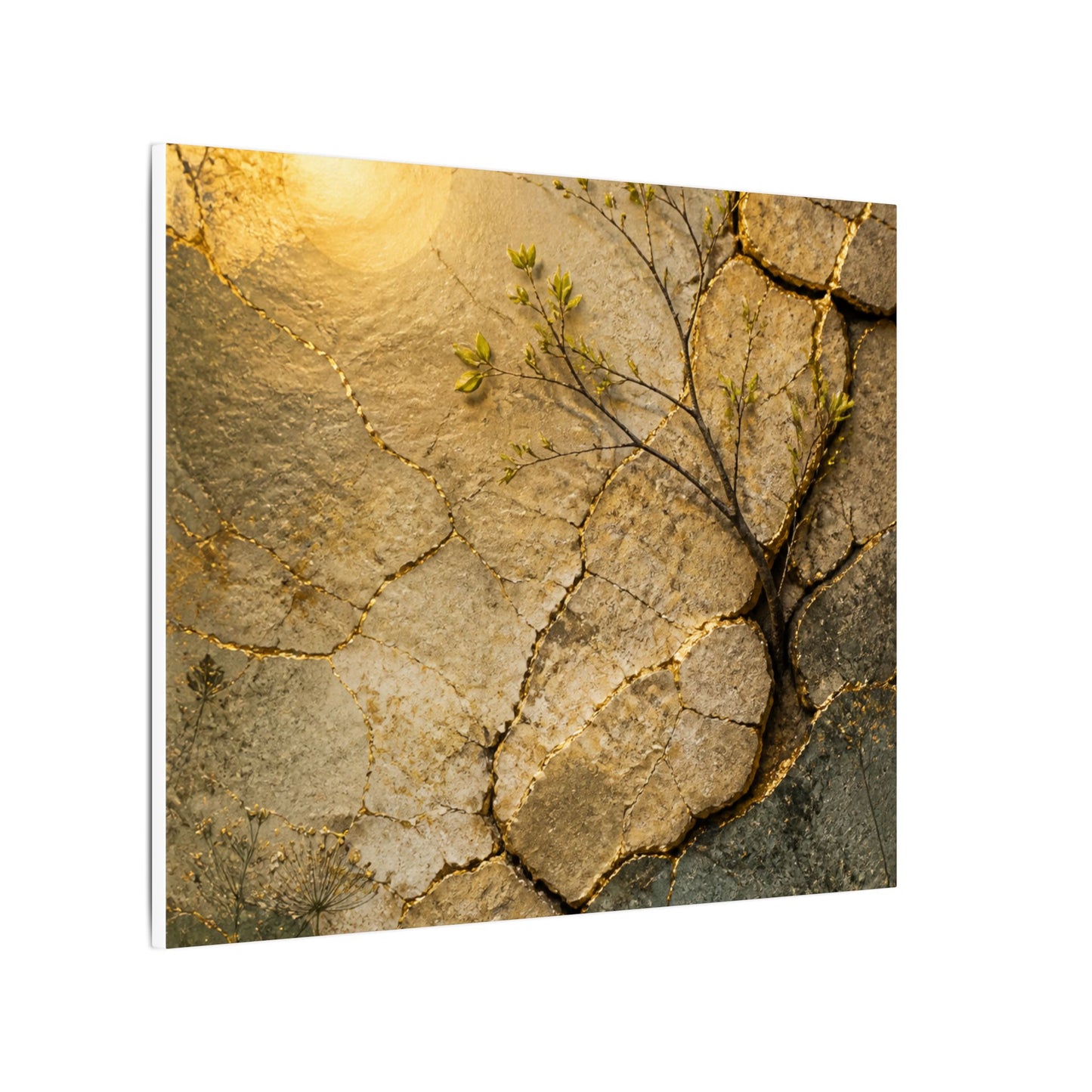 Cracked Earth Spring Canvas Art | Japandi Warm Design