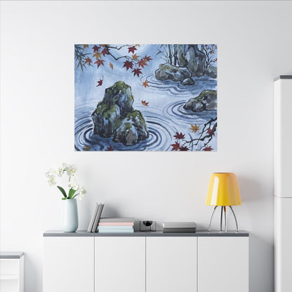 Rock Garden Autumn Canvas Art | Zen Tranquil Design