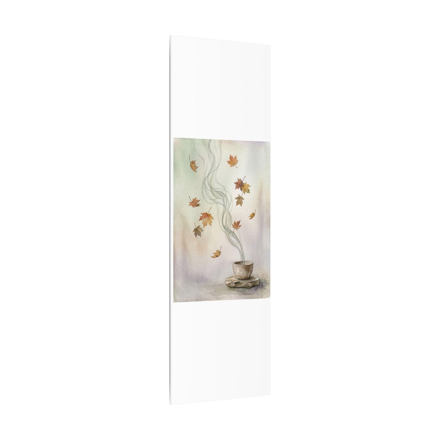 Incense Smoke Canvas Art | Autumn Japandi Watercolor Art