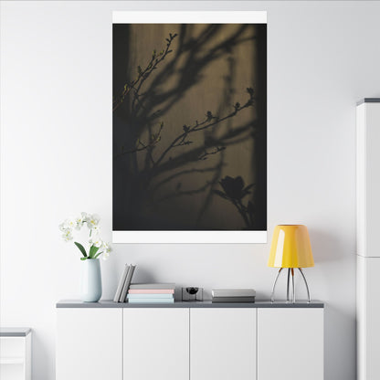 Seijaku Shadow Play Canvas Art - Dark Japandi Charcoal Ink