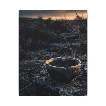Kanso Ceramic Bowl Canvas Art - Dark Japandi Dark Texture