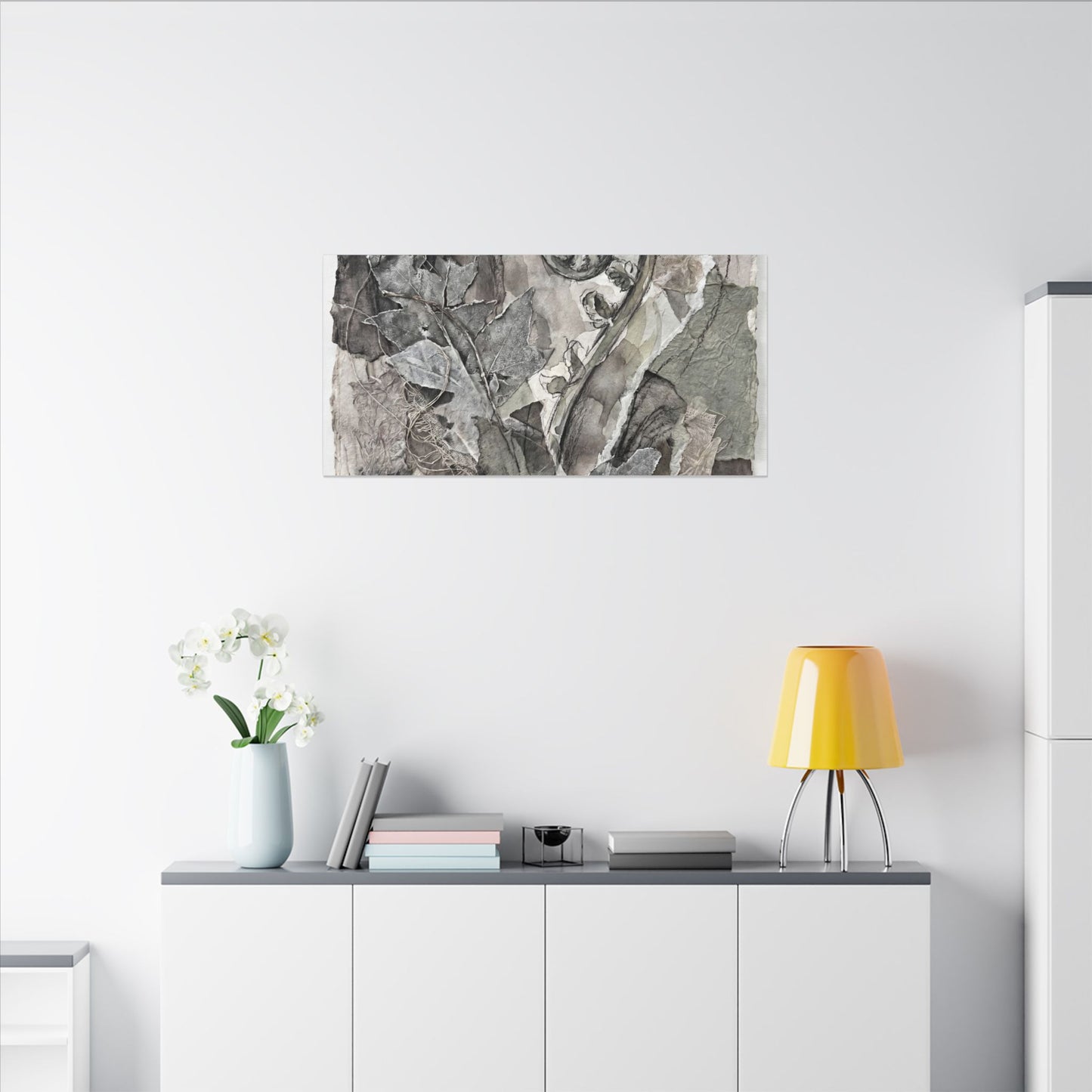Japandi Fern Unfurling in Overcast | Texture Canvas Art