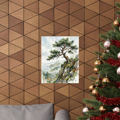 Pine Tree Wall Art Print | Spring Japandi Watercolor Art