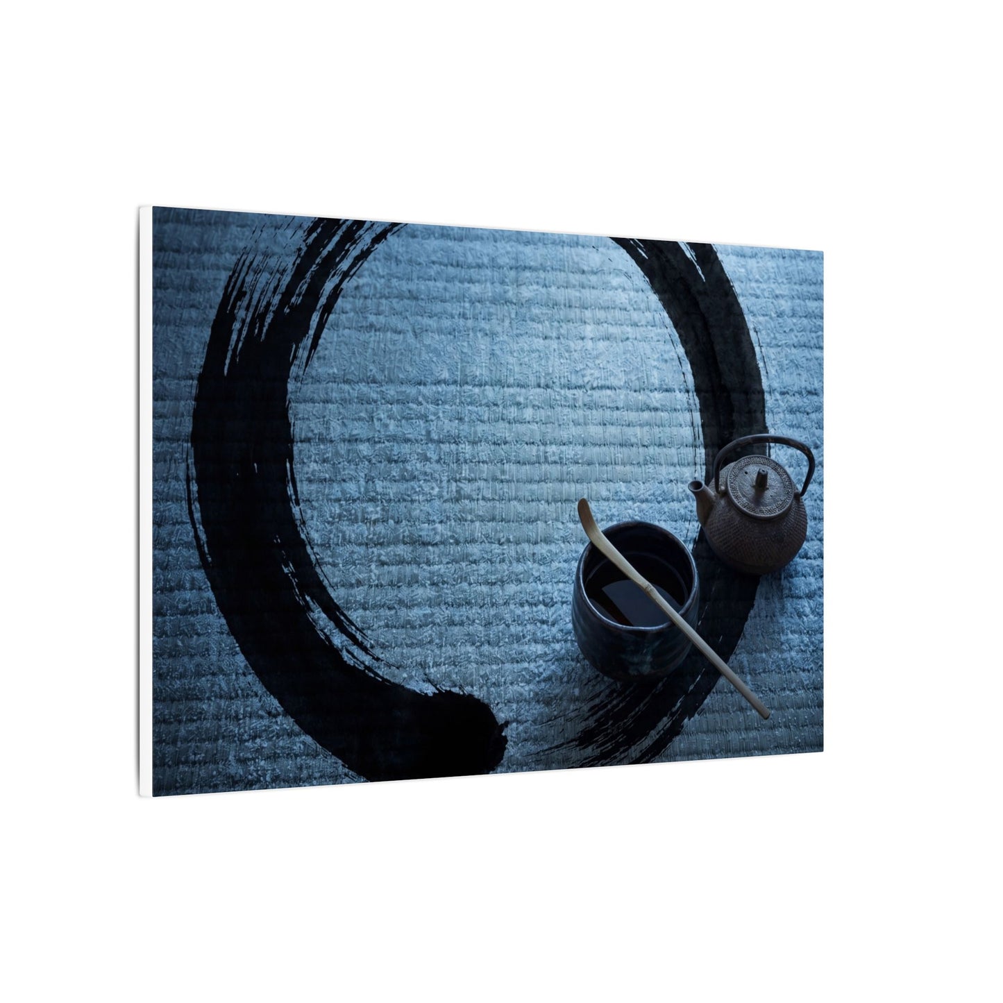 Winter Tea Ceremony Enso Canvas Art | Peaceful Decor