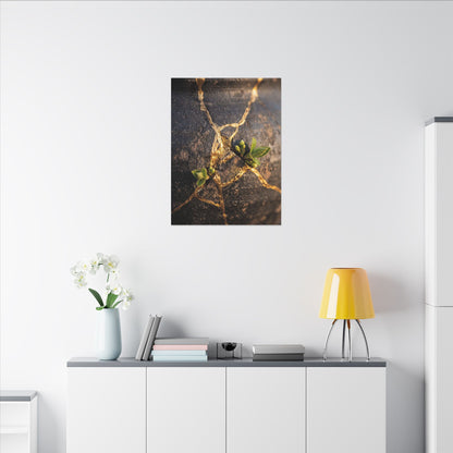 Rust Patina Gold Repair Canvas Art | Resilient Kintsugi Art