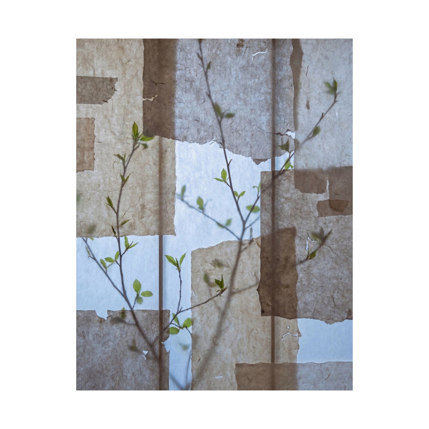 Shoji Screen Spring Wall Art Print | Japandi Earthy Design