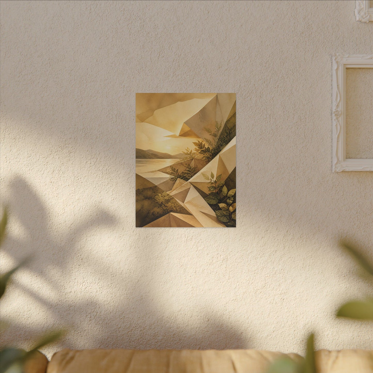 Golden Hour Paper Fold Canvas Art - Japandi Ma