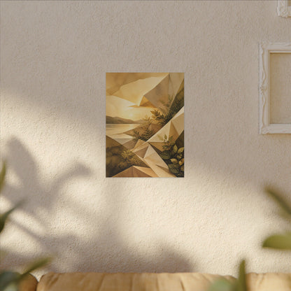 Golden Hour Paper Fold Canvas Art - Japandi Ma