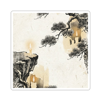 Candlelight Pine Tree Sticker - Japandi Ma