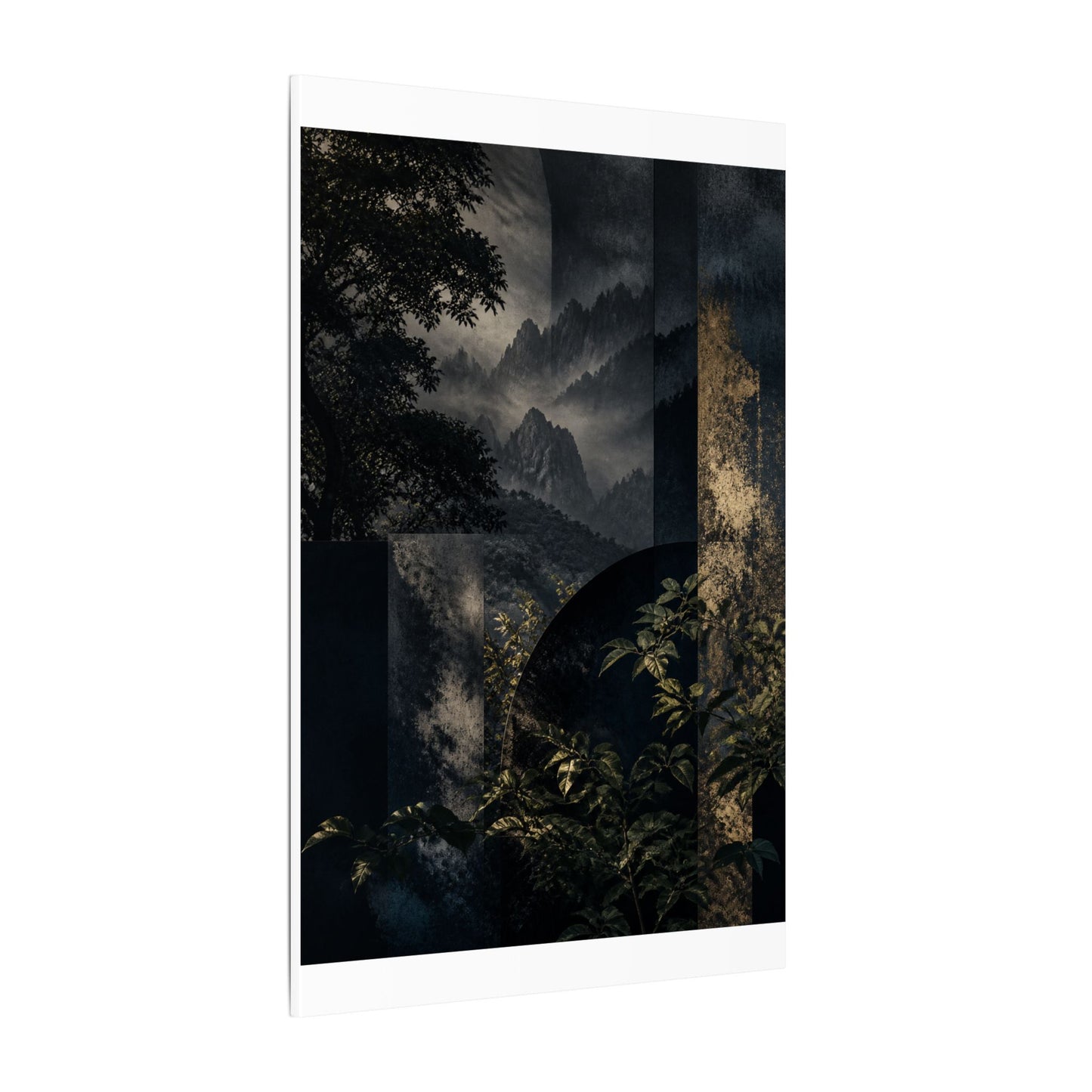 Mountain Mist Summer Canvas Art | Dark Japandi Atmospheric Design