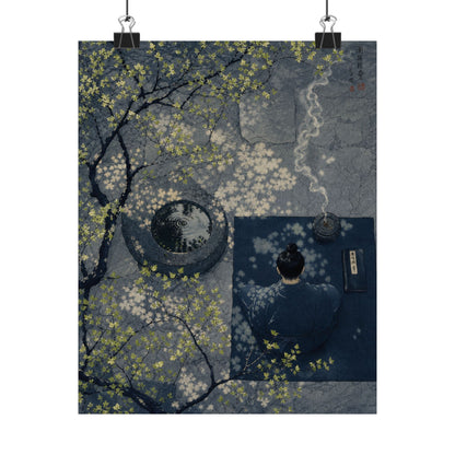 Incense Smoke Wall Art Print | Spring Zen Ukiyo E Inspired Art