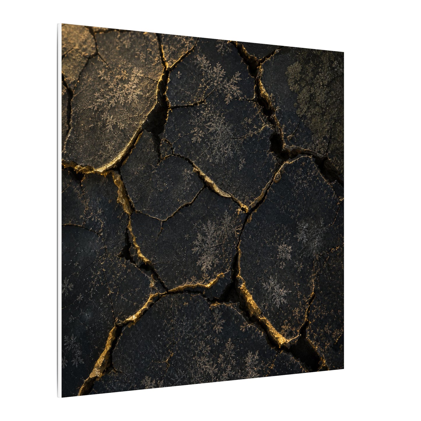 Cracked Earth Canvas Art | Winter Dark Japandi Shadow Zen Art